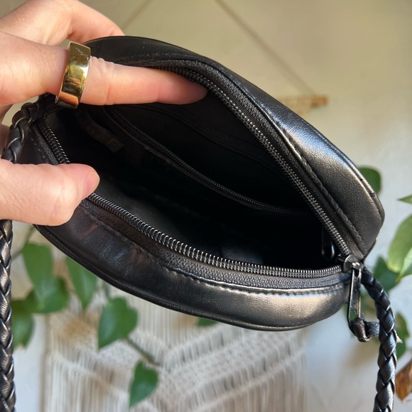 Vintage Woven Leather Crossbody Bag Boho Basket Weave Mini Purse - Picture 6 of 9